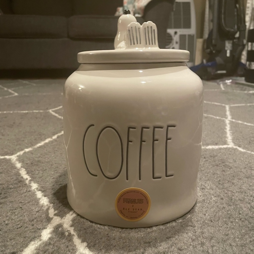 Rae Dunn/peanuts Large Sleeping Coffee Coffee Canister